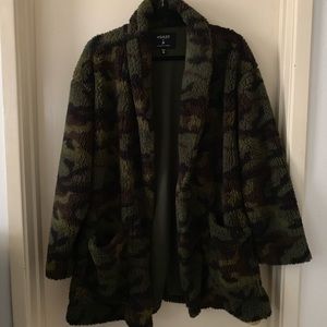 Camo thick long sweater cardigan